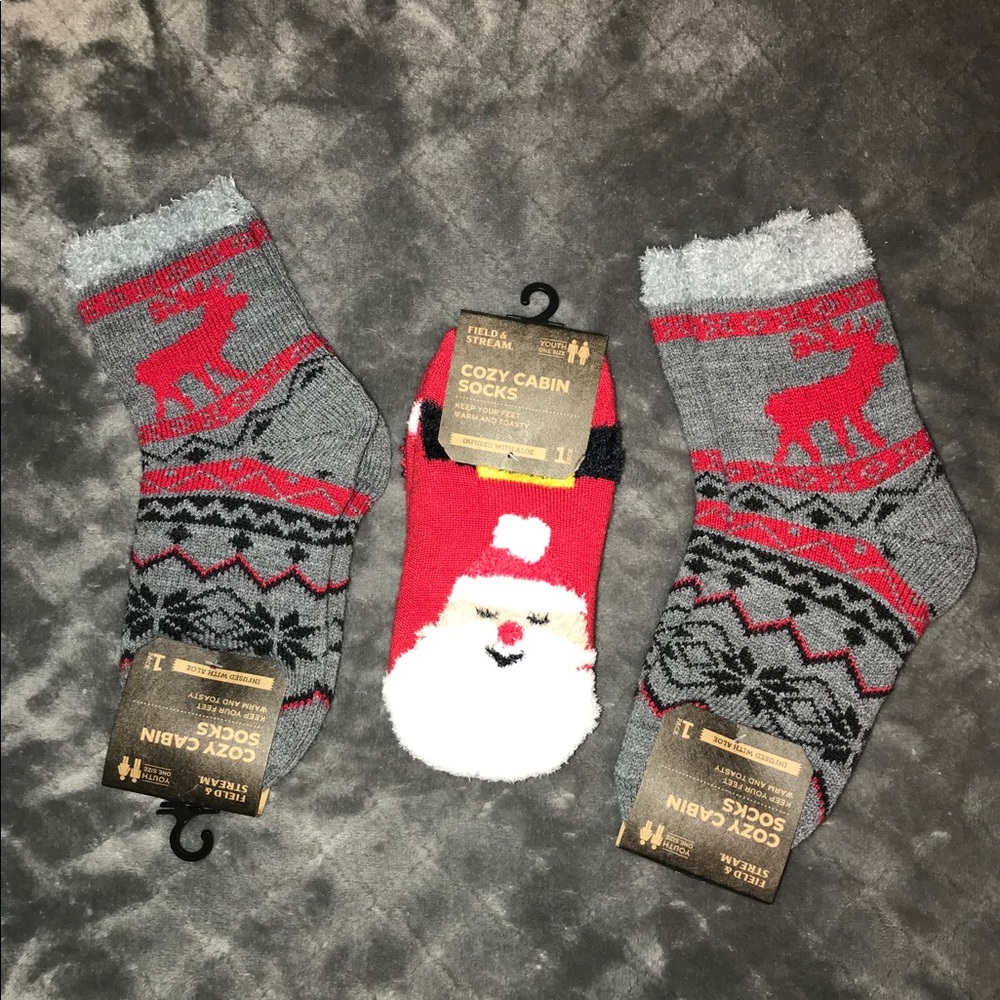 3 pack Youth Socks - Nordic Moose and Santa